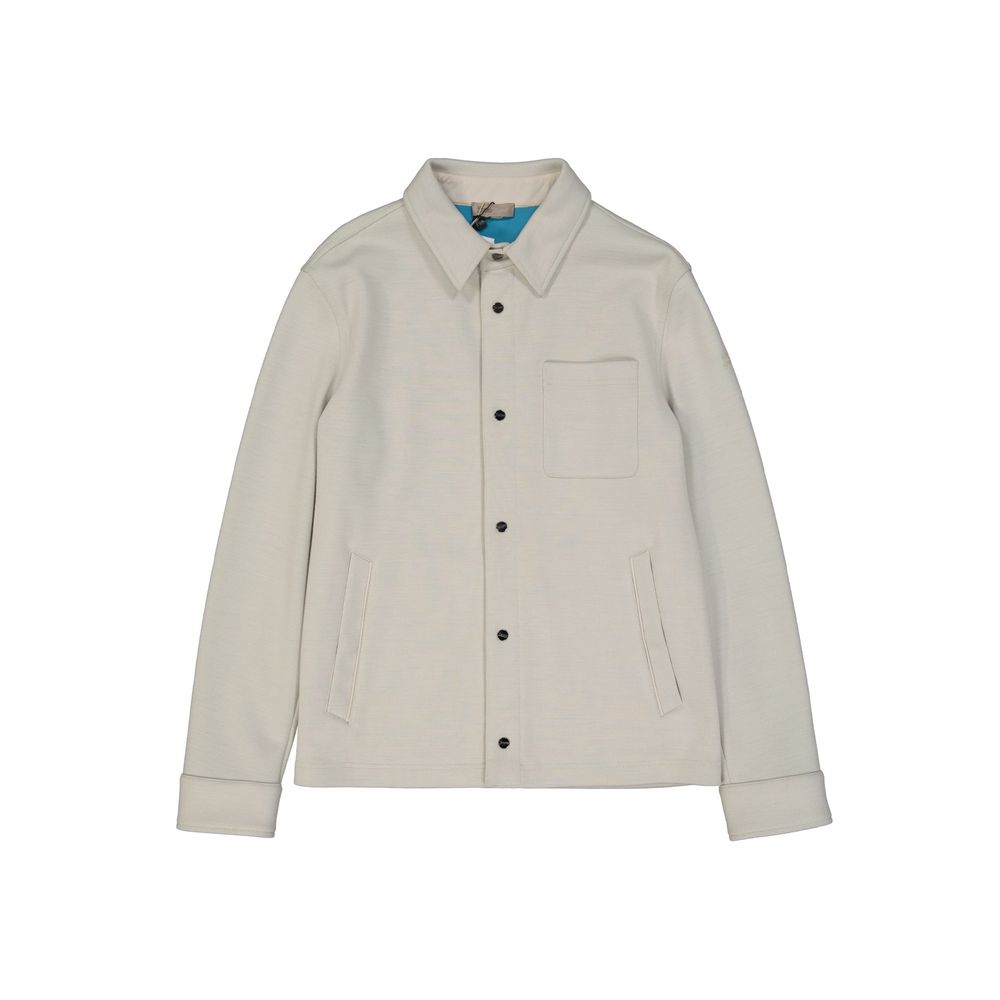 Beige Polyamide Full-Length Jacket