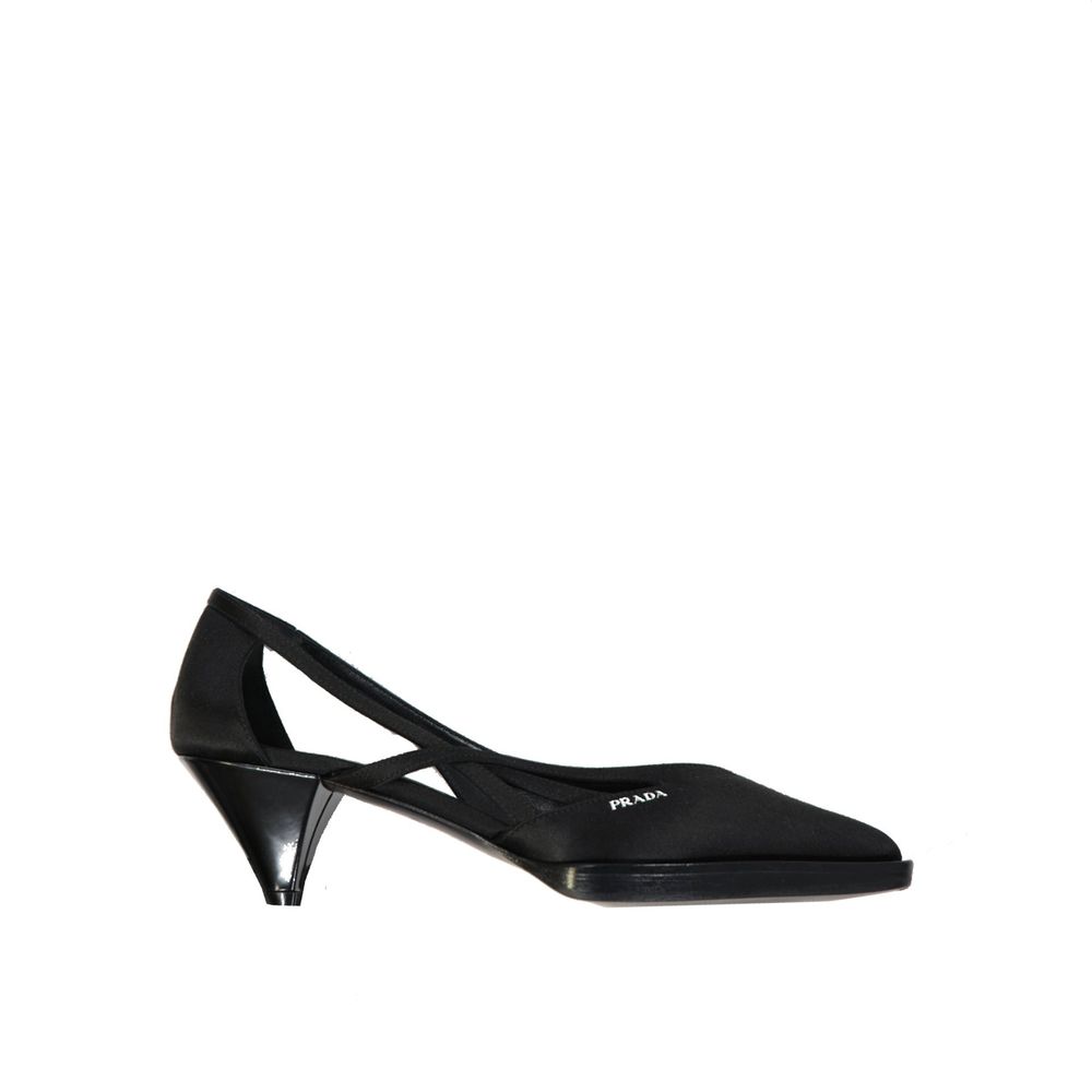 Black Silk High Heel Pumps