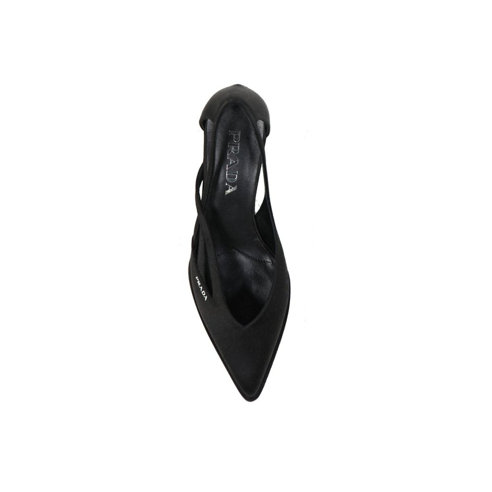 Black Silk High Heel Pumps