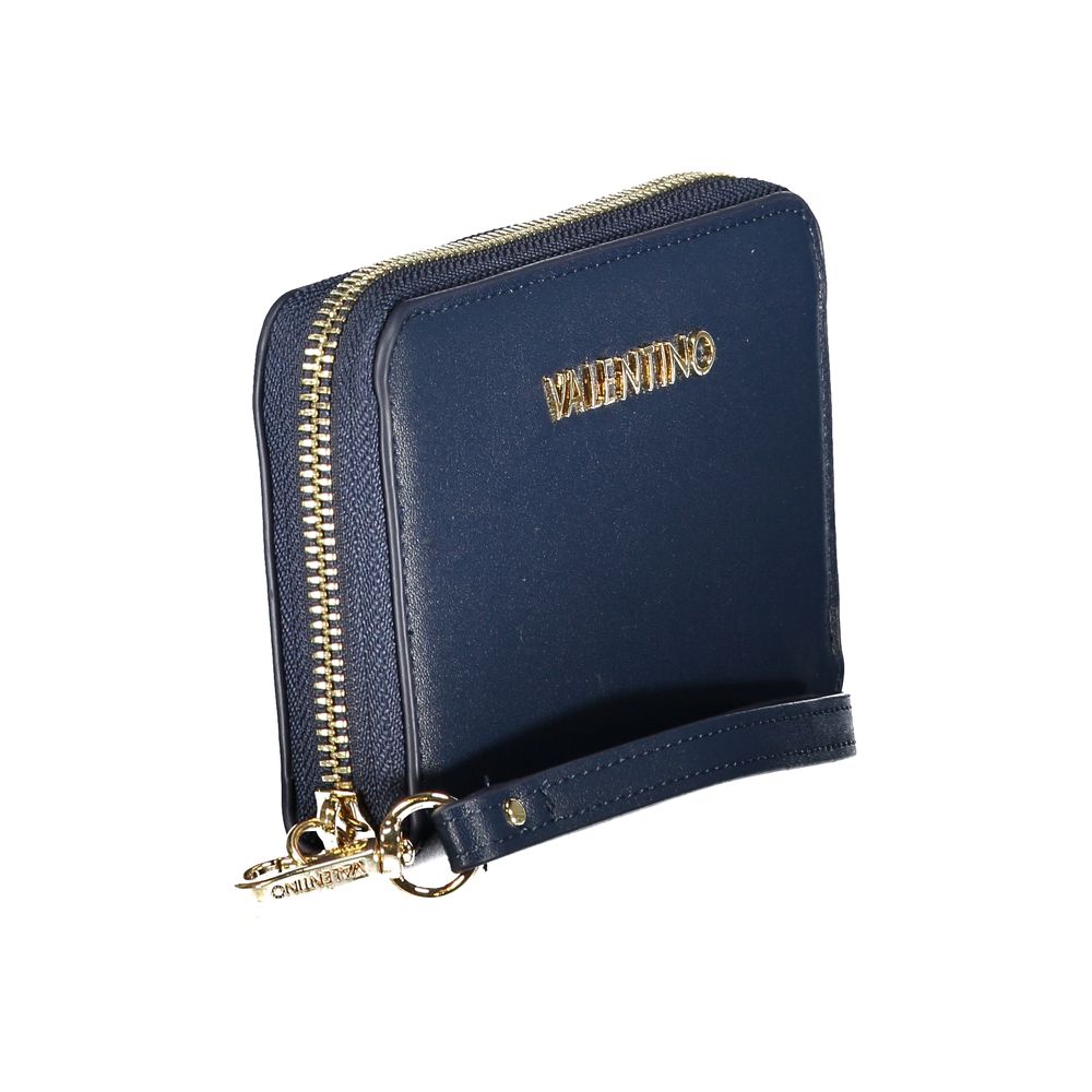 Blue Polyurethane Women Wallet
