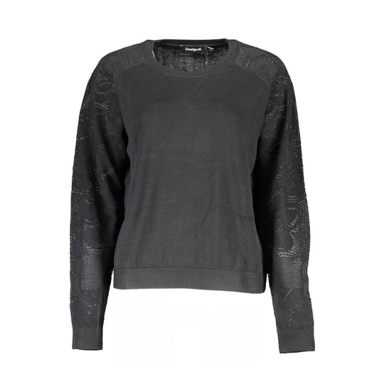 Black Cotton Women Sweater