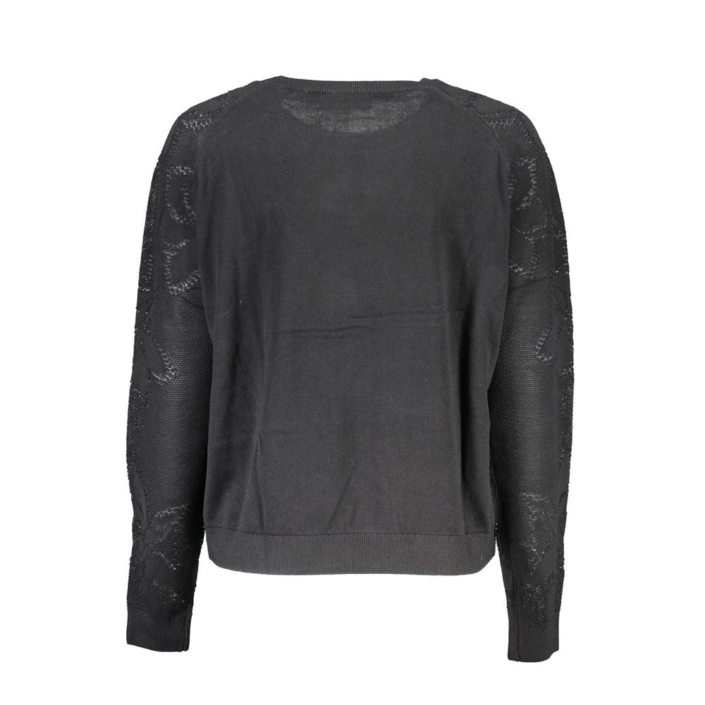 Black Cotton Women Sweater