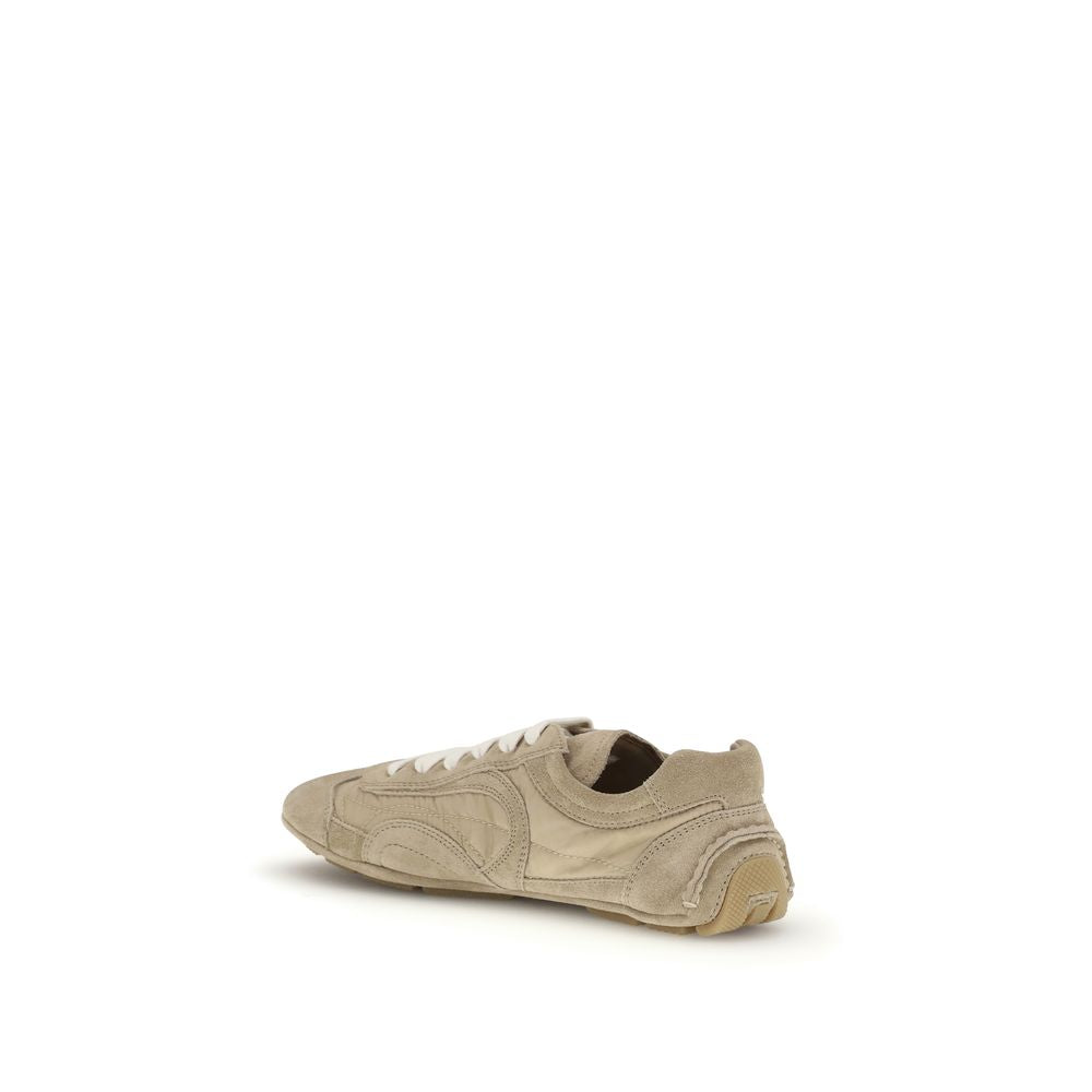 Beige Lamb Ovis Aries Athletic Sneakers