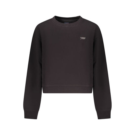 Black Cotton Women Sweatshirt
