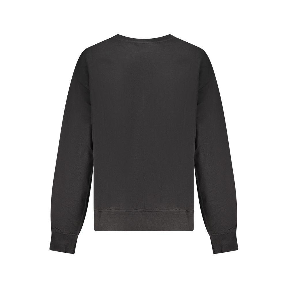 Black Cotton Women Sweatshirt