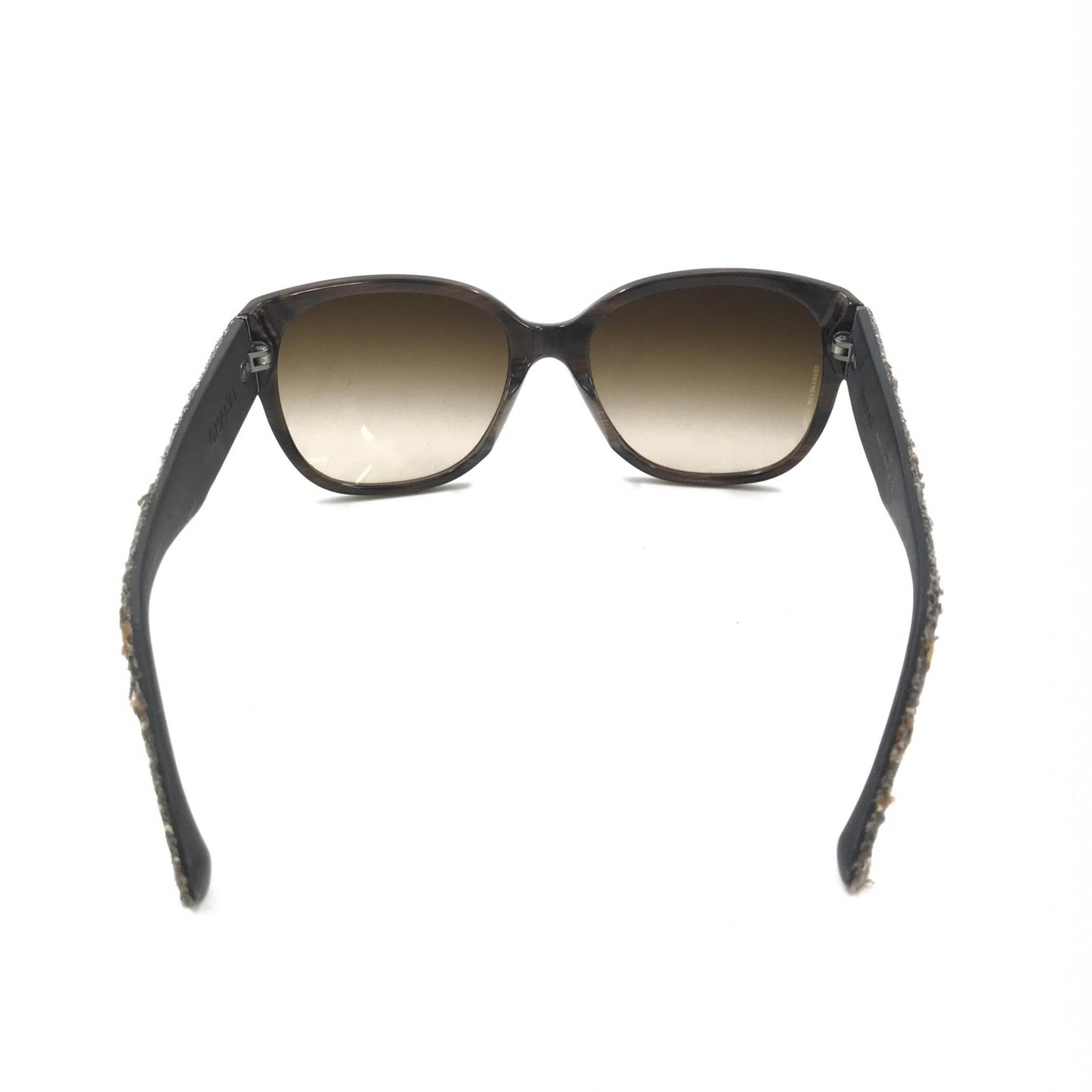 Brown Frame With Tweed Accents Sunglasses