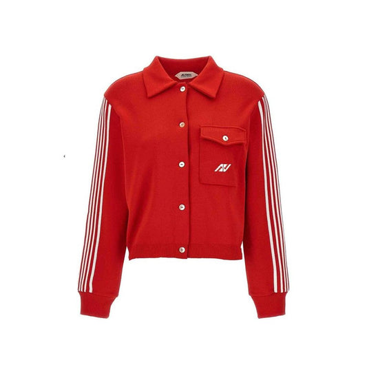 Red Nylon Cardigan