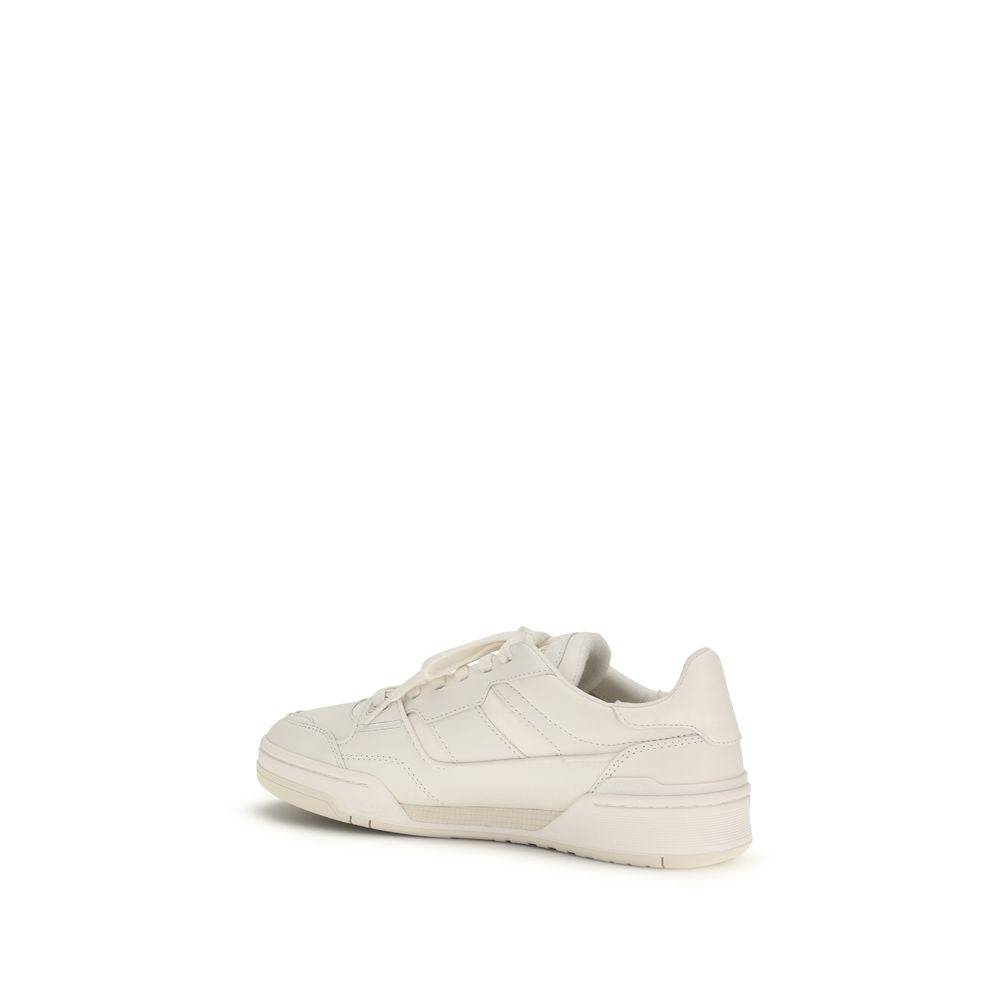 Gray Calf Leather Bos Taurus Low Top Sneakers
