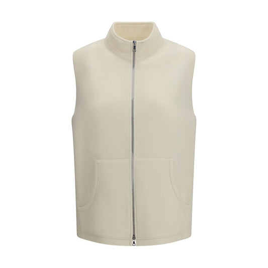 Beige Wool Oves Aries Sleeveless Jacket