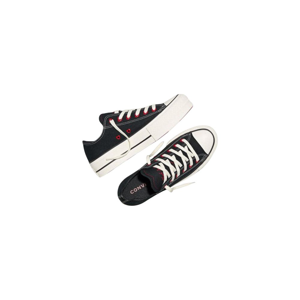Black Fabric Platform Sneakers