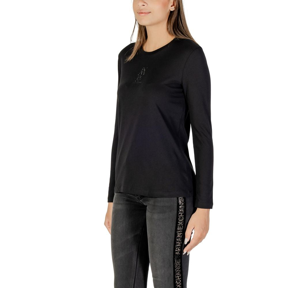 Black Cotton Long Sleeve T-Shirt