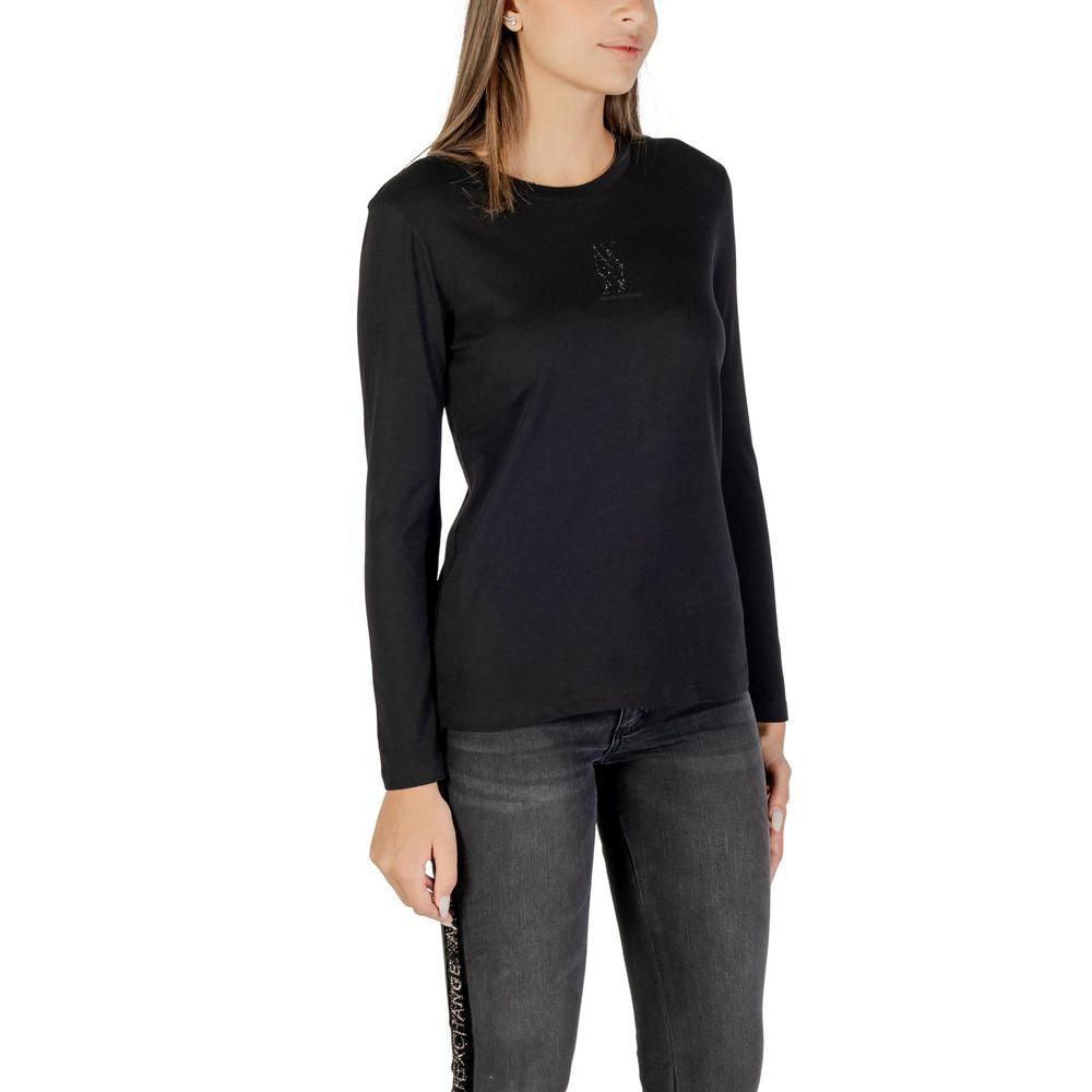 Black Cotton Long Sleeve T-Shirt