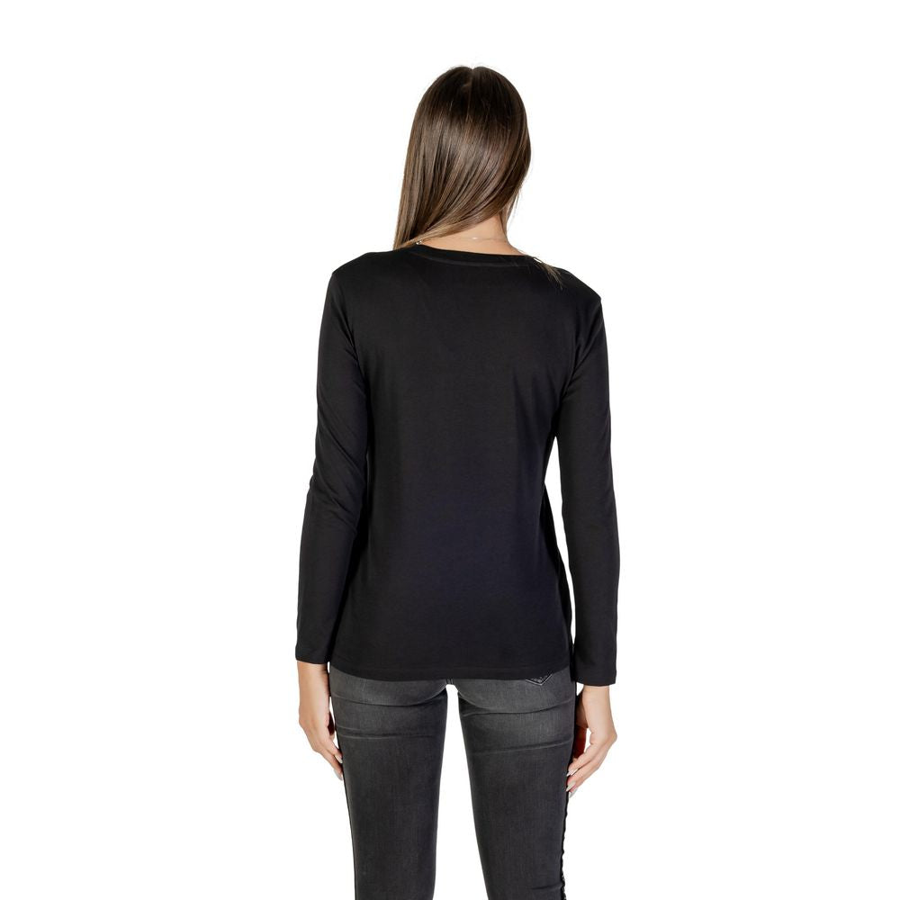 Black Cotton Long Sleeve T-Shirt