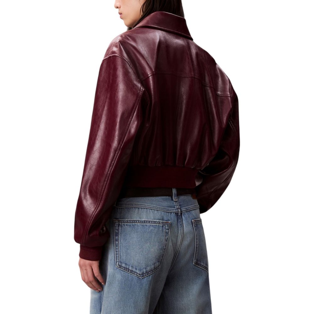 Bordeaux Polyethylene Leather Jacket