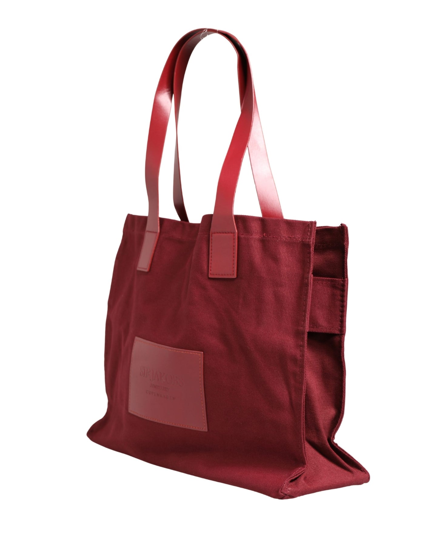 Burgundy Cotton Canvas Shopping Tote Women Borse  Jewellery Bag