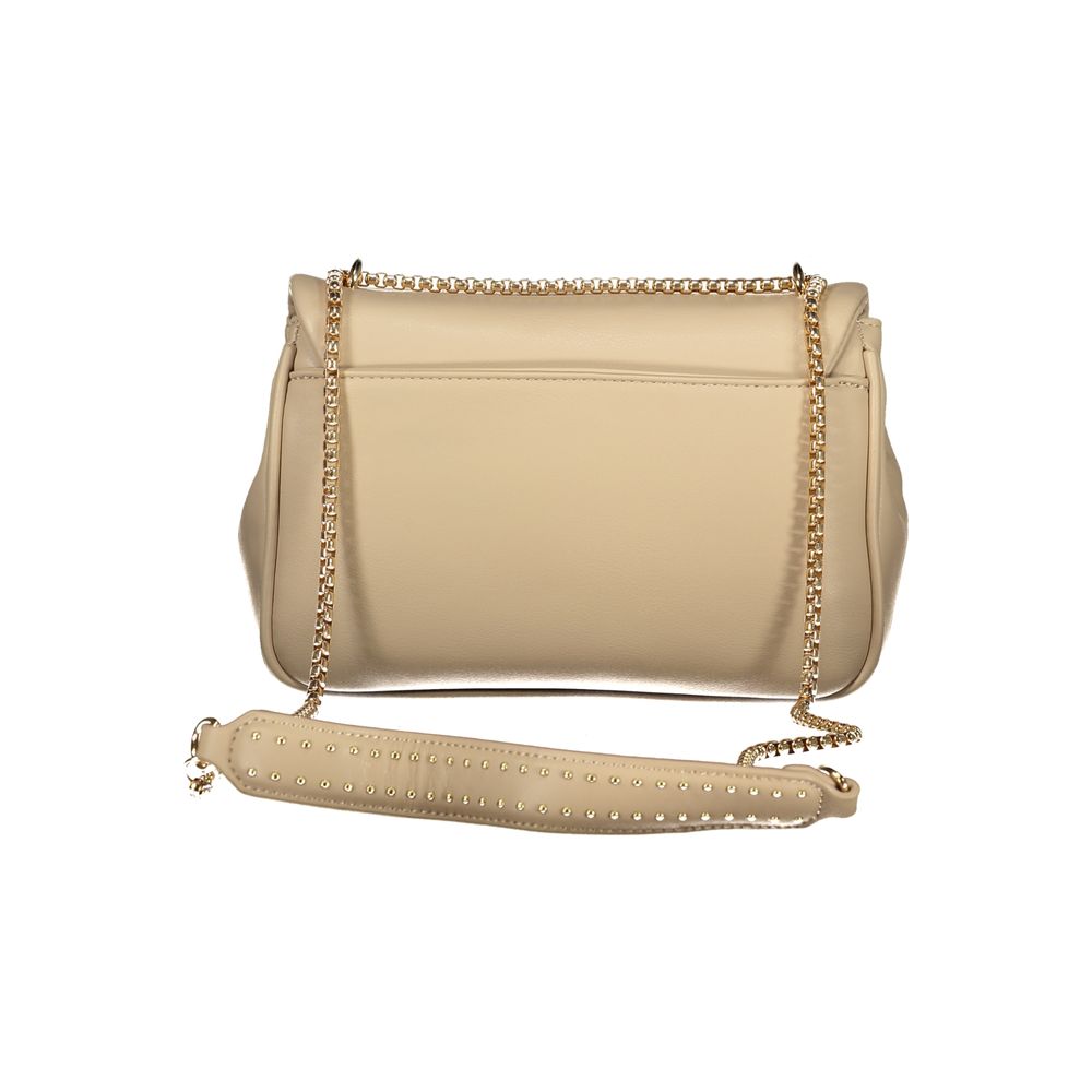 Beige Polyurethane Women Shoulder Bag