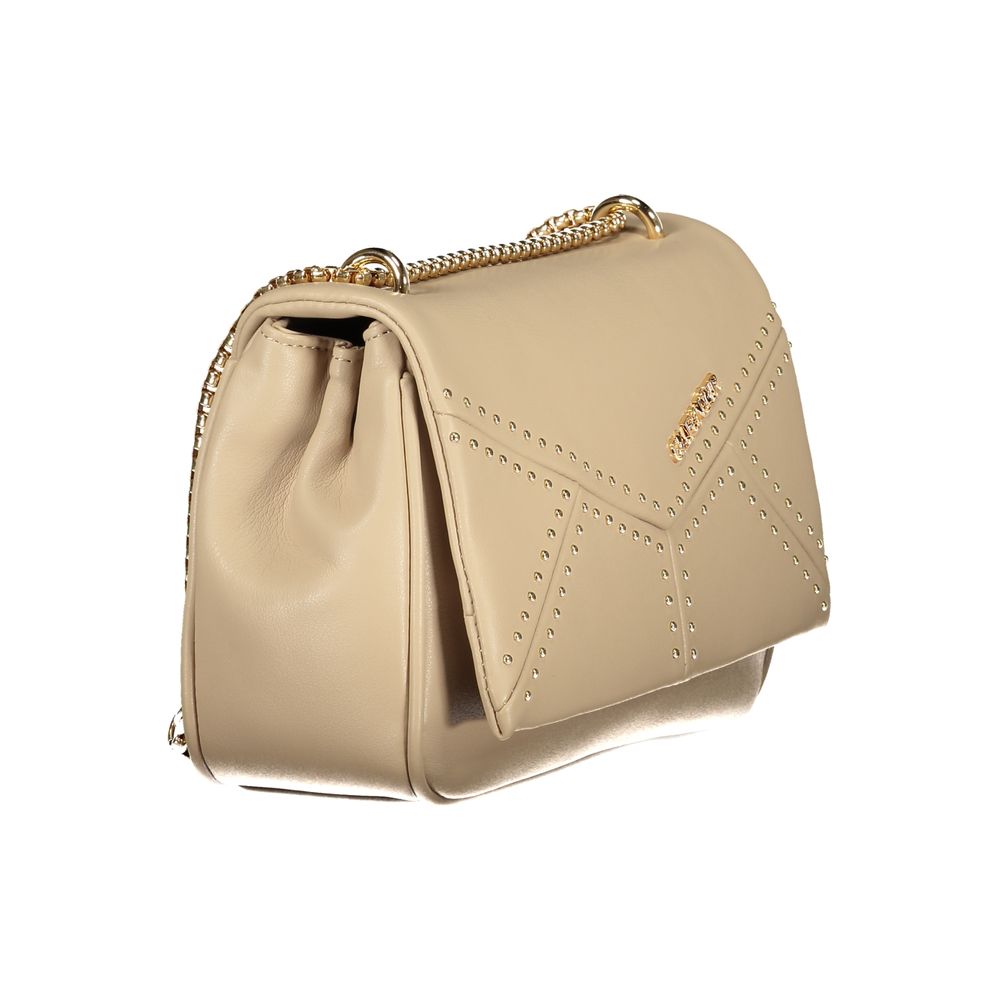 Beige Polyurethane Women Shoulder Bag