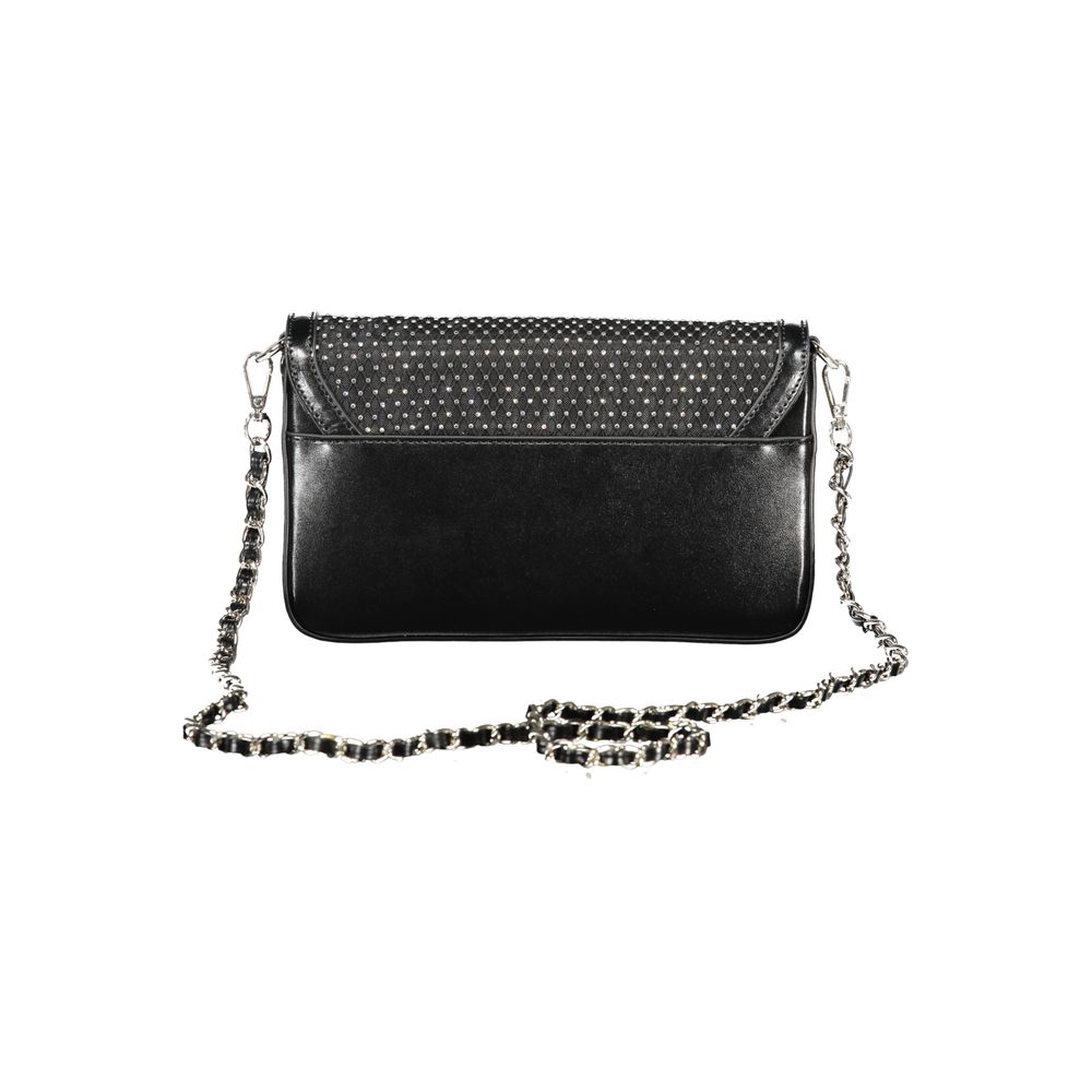 Black Polyurethane Women's Shoulder Bag