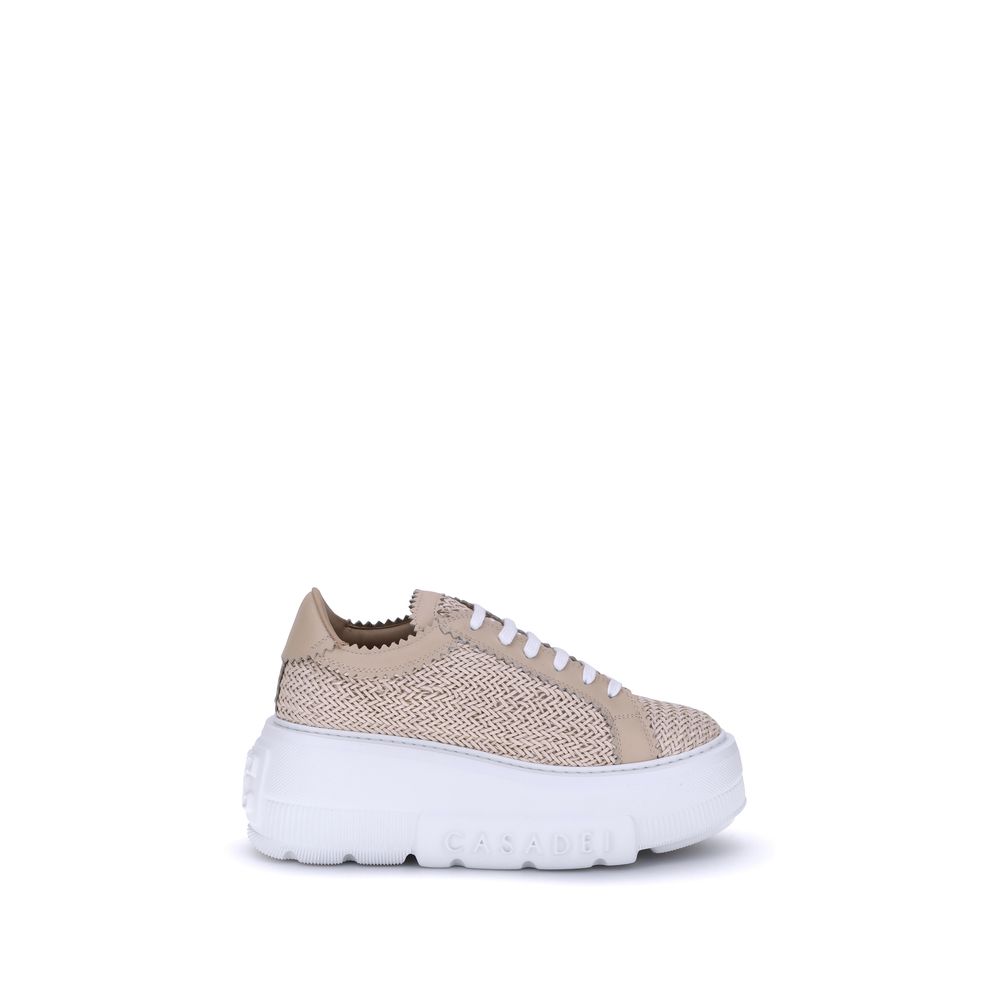 Beige Other Fibres Platform Sneakers