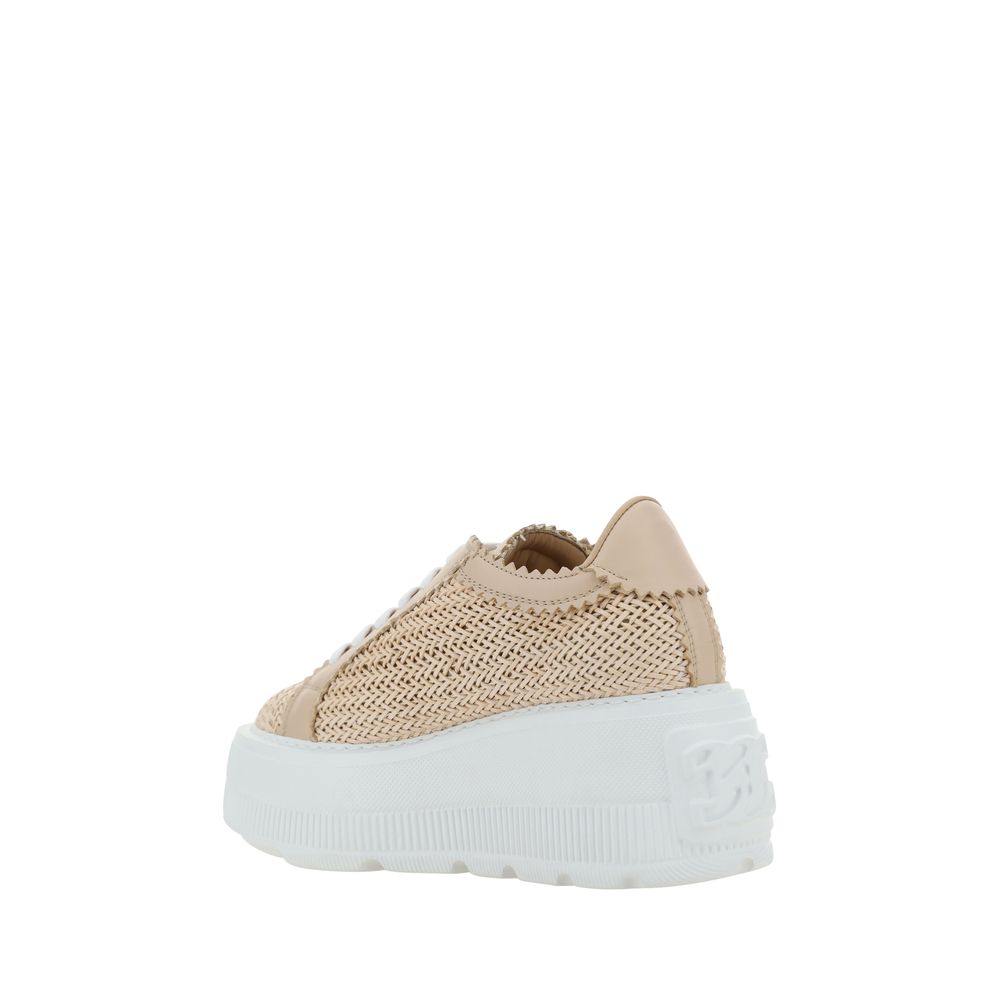 Beige Other Fibres Platform Sneakers