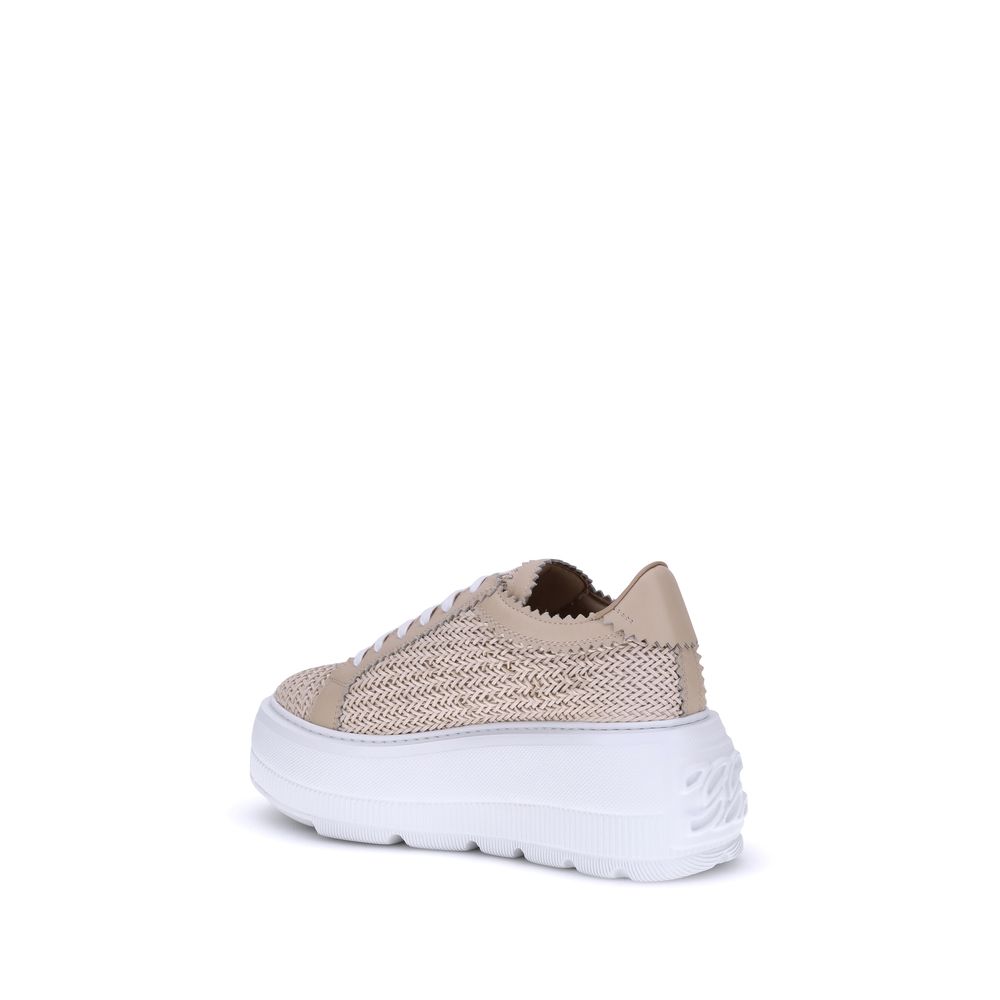 Beige Other Fibres Platform Sneakers