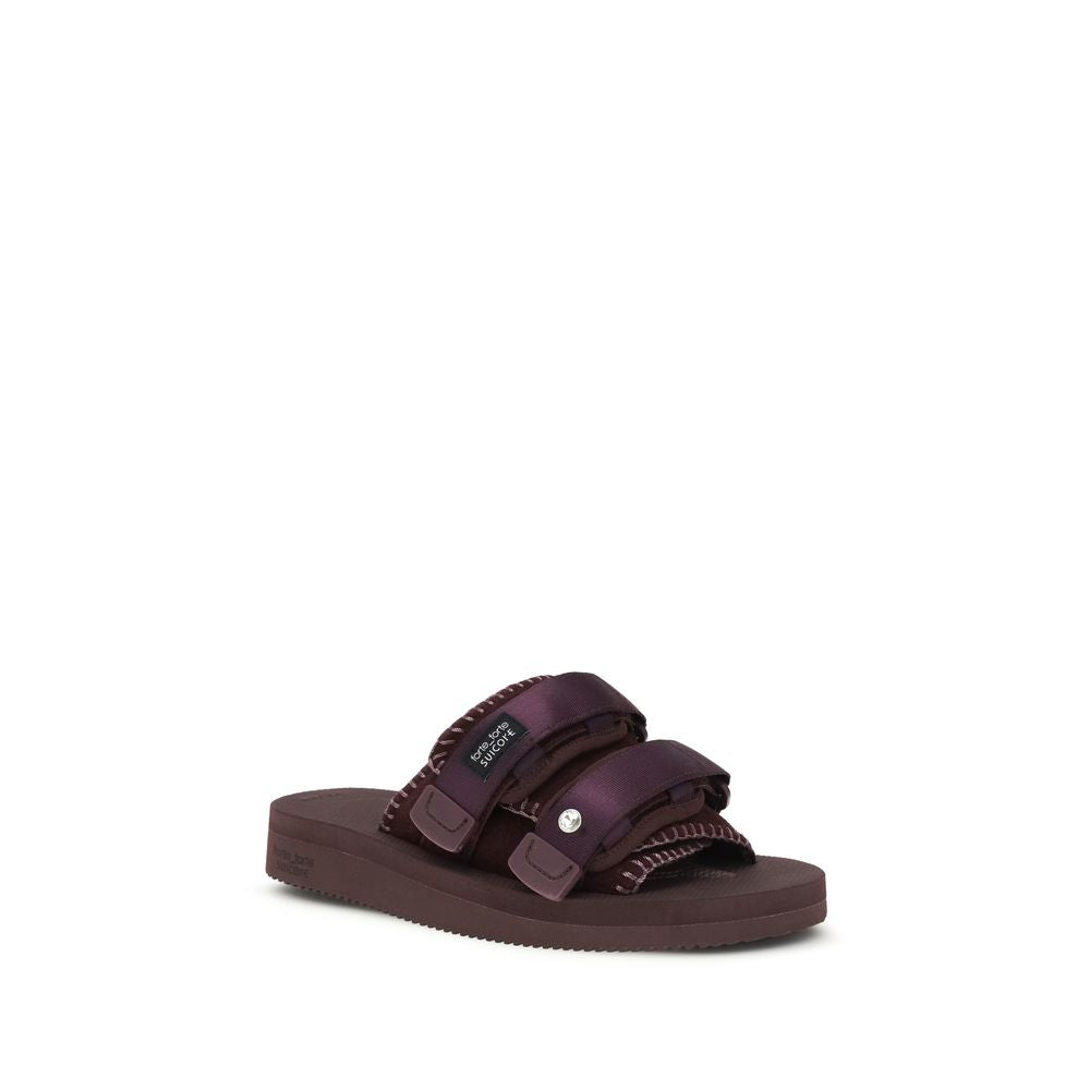 Purple Polyester Strap-On Sandals