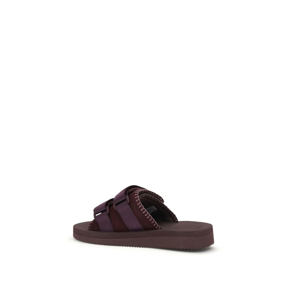 Purple Polyester Strap-On Sandals