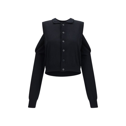 Black Cotton Cardigan