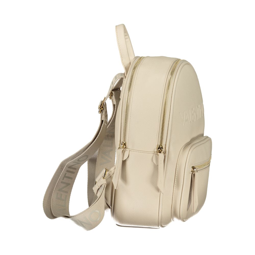 Beige Polyurethane Women's Backpack