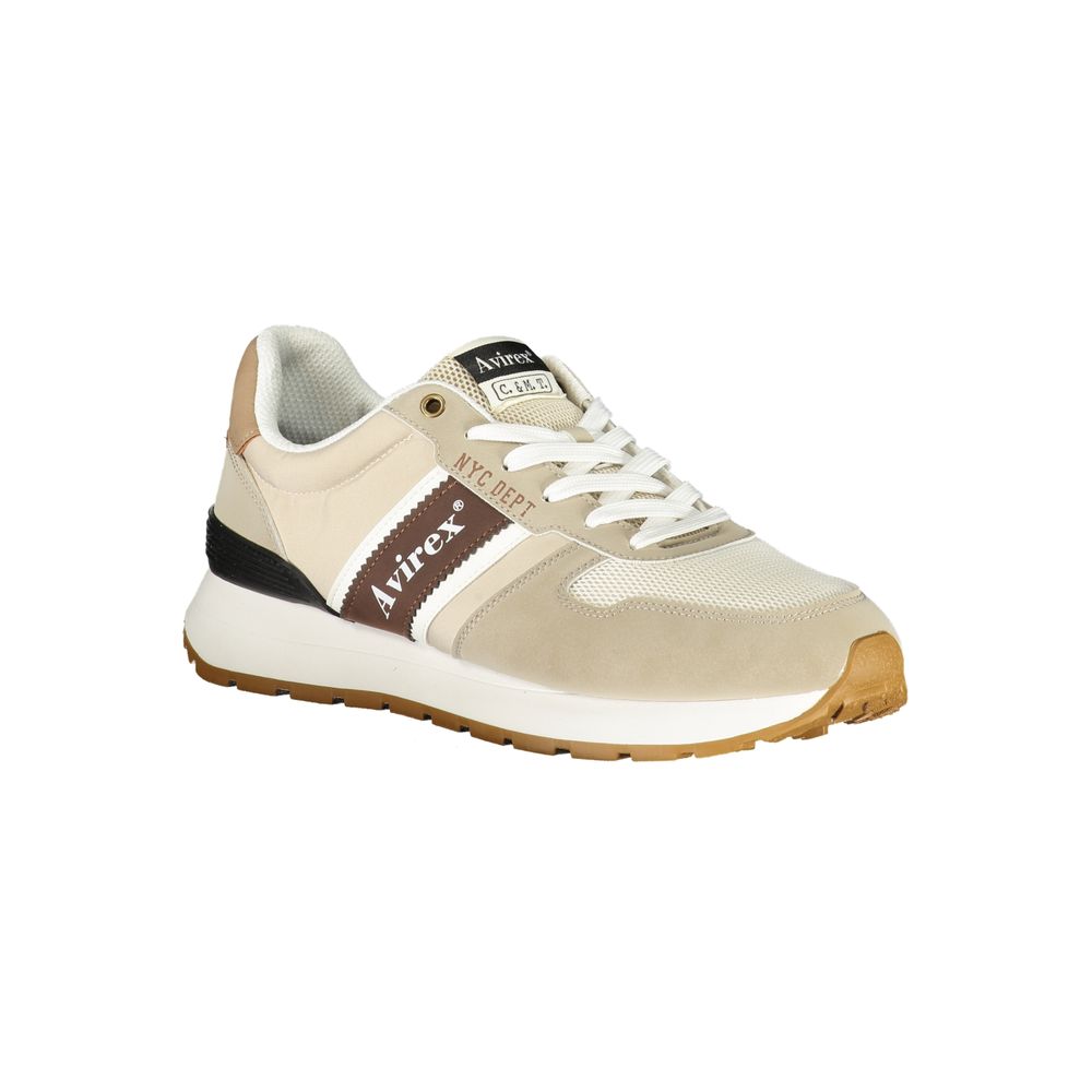 Beige Polyurethane Mens Sneaker