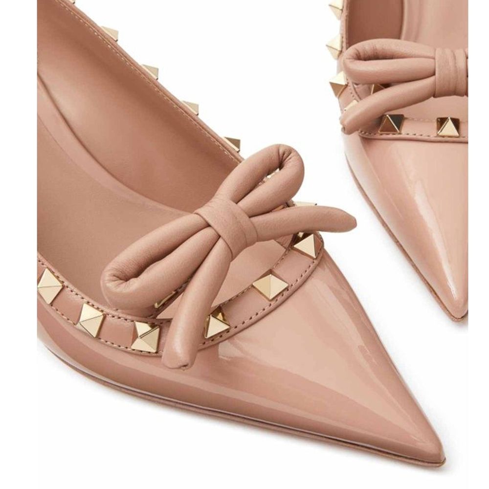 Beige Calfskin High Heel Pumps