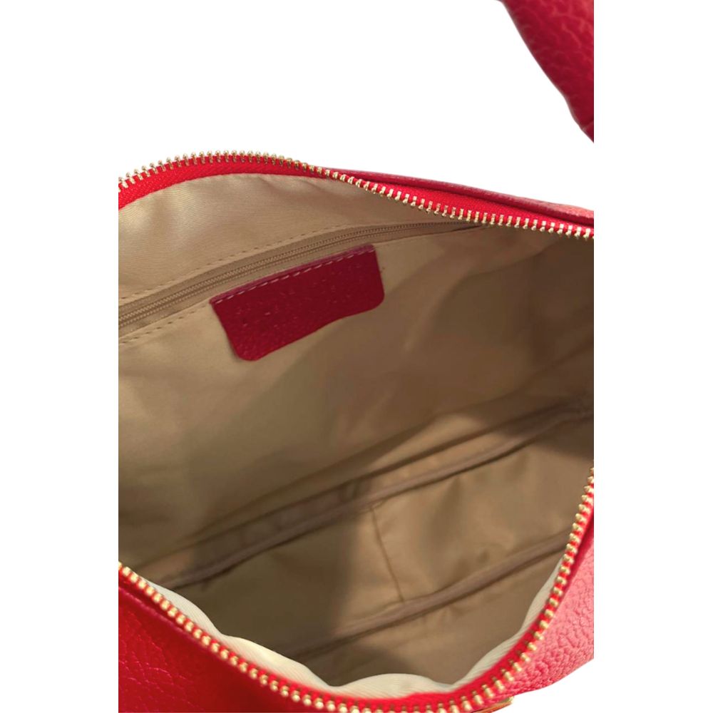 Red Leather Women Shoulder Bag