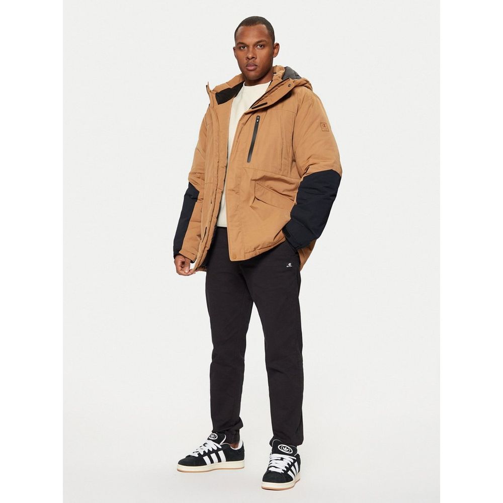 Brown Polyester Parka