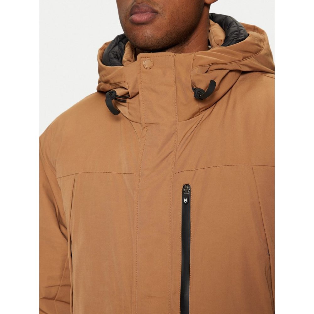 Brown Polyester Parka