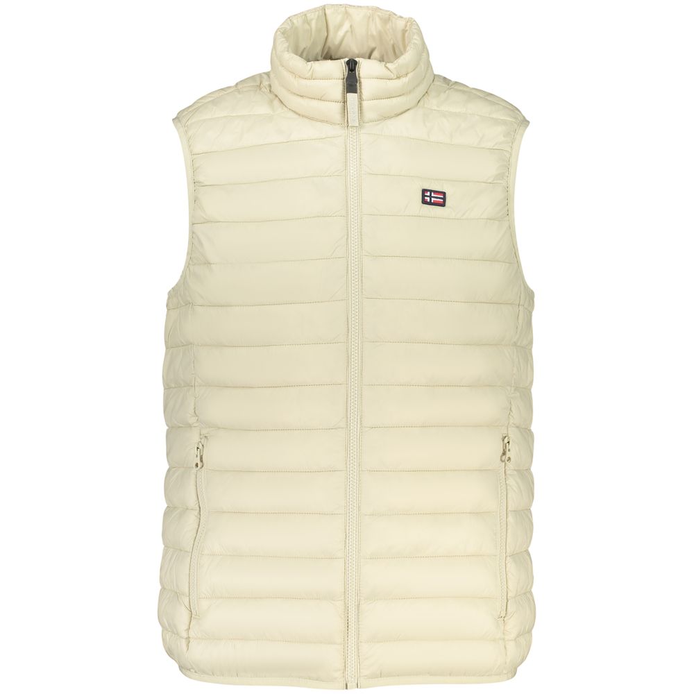 Beige Polyester Mens Vest