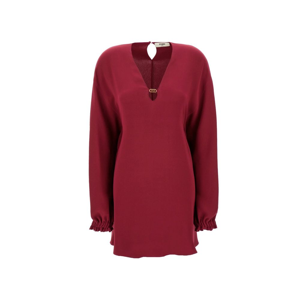 Purple Silk Casual Dress