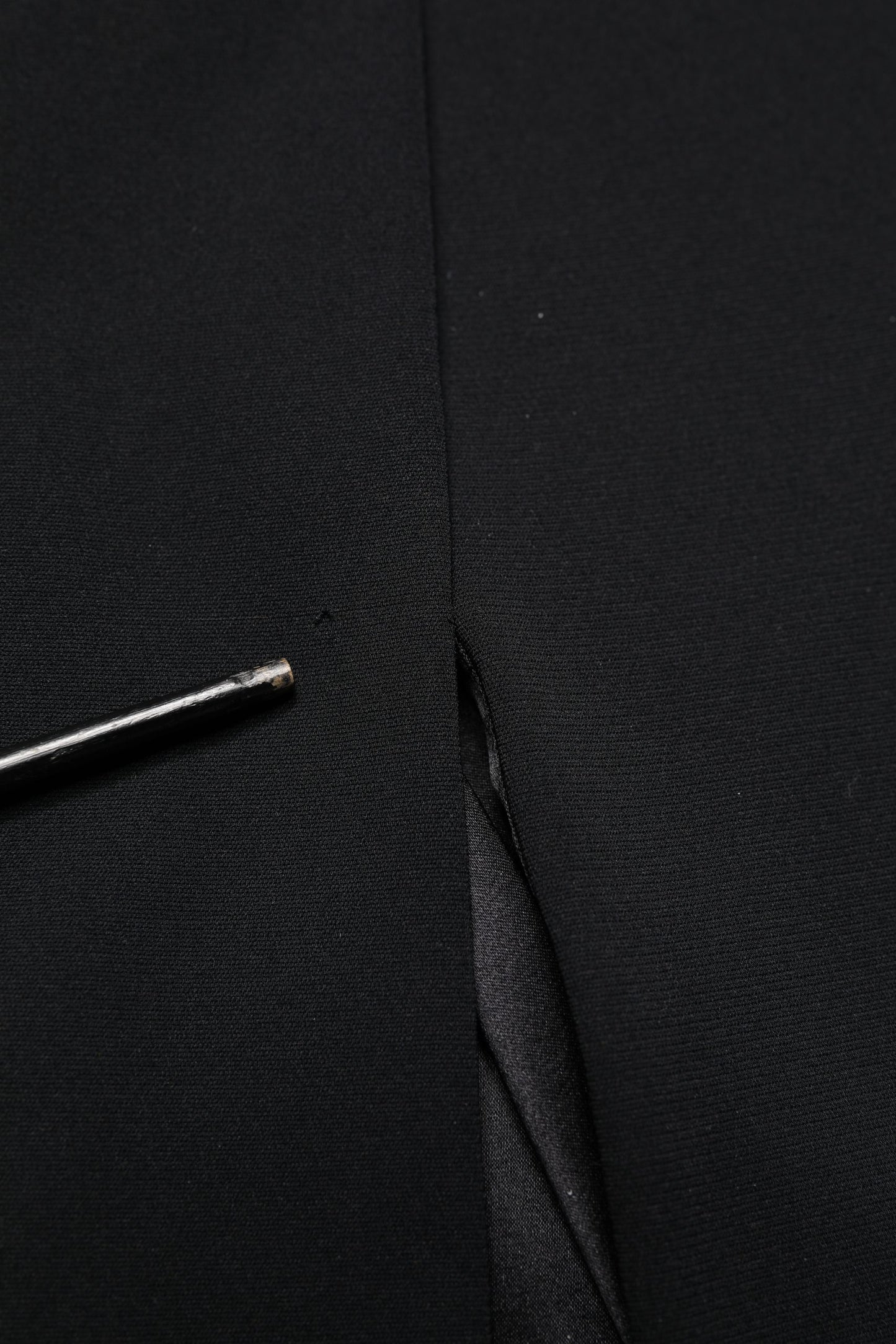 Black Silk Button Bodice Sheath Maxi Dress