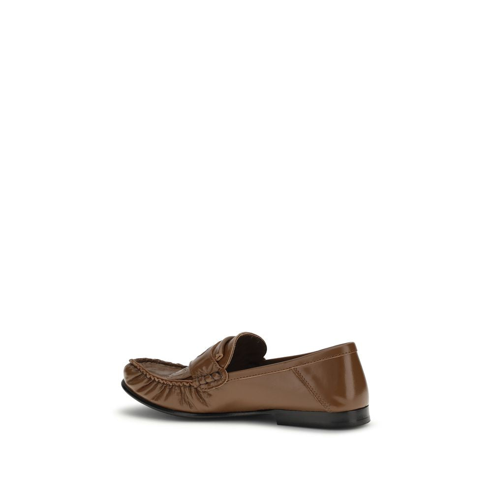 Brown Lamb Ovis Aries Slip-On Loafers