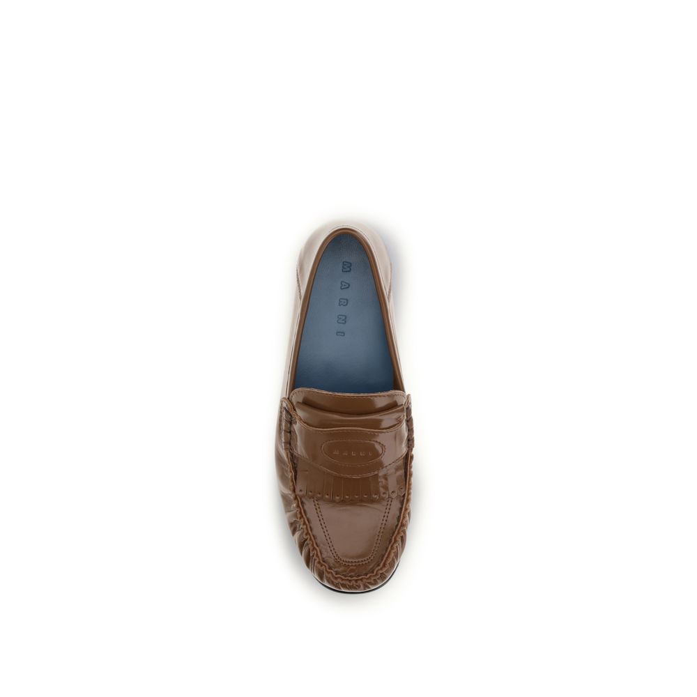 Brown Lamb Ovis Aries Slip-On Loafers