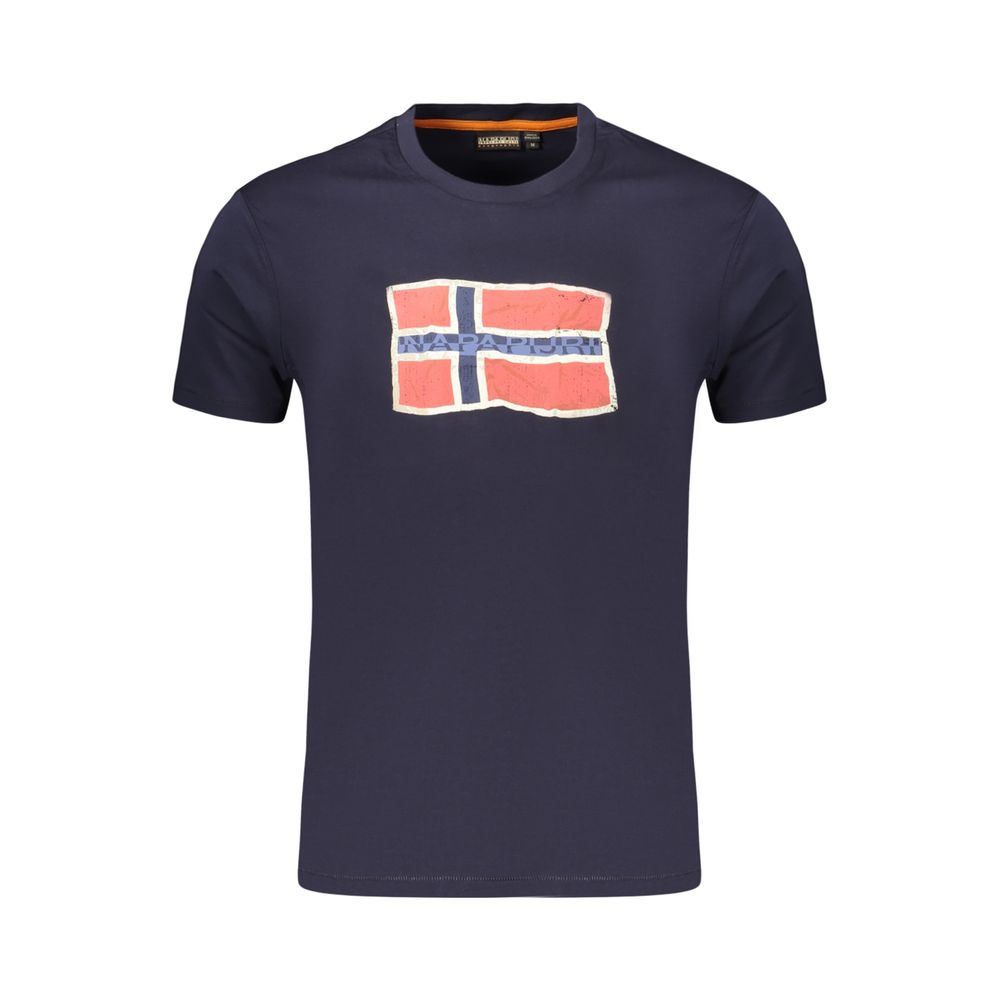 Blue Cotton Men's T-Shirt