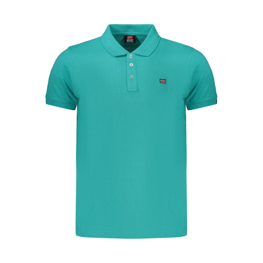 Green Cotton Men Polo