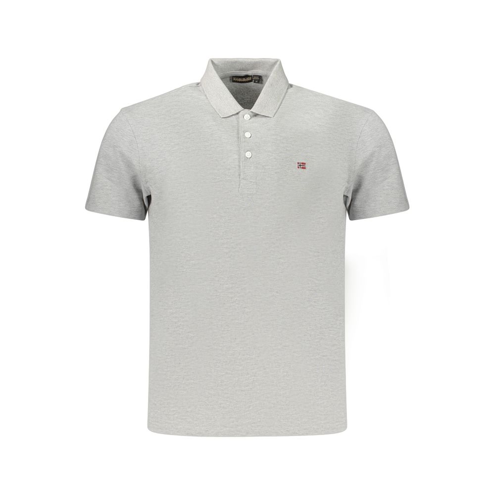 Gray Cotton Men's Polo Shirt