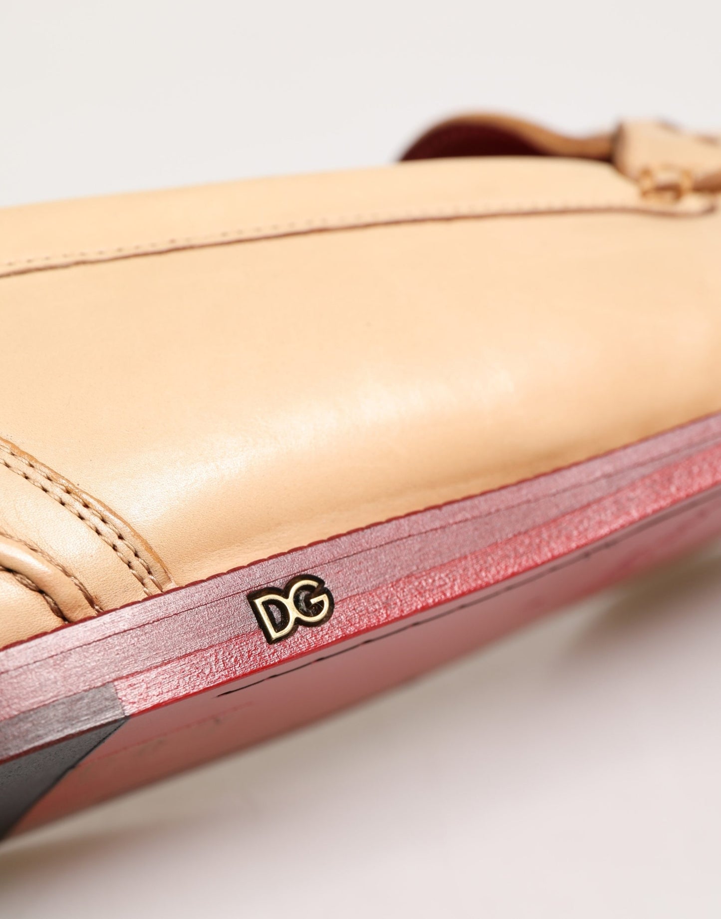 Beige Tassel Leather Men Slip On Loafers Shoes