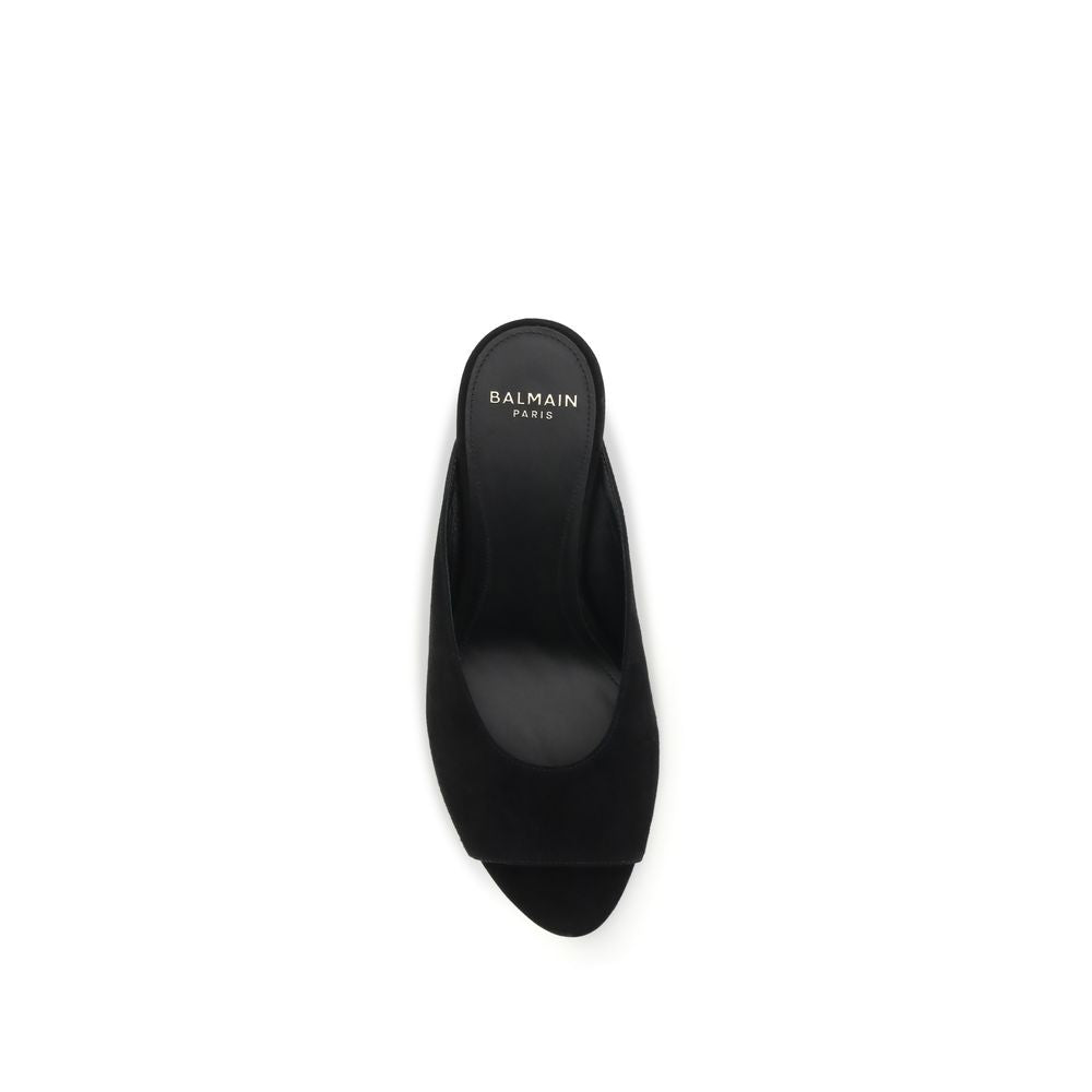 Black Goatskin Mules