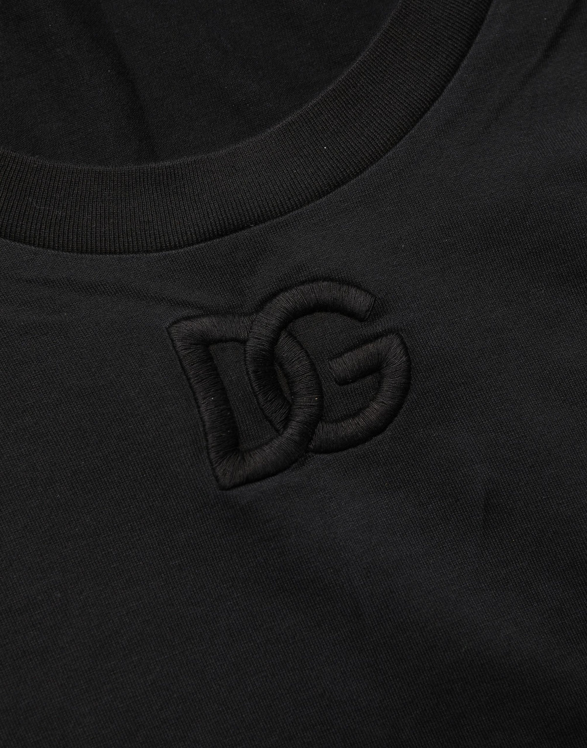 Black Cotton Short-Sleeve Crew Neck T-shirt