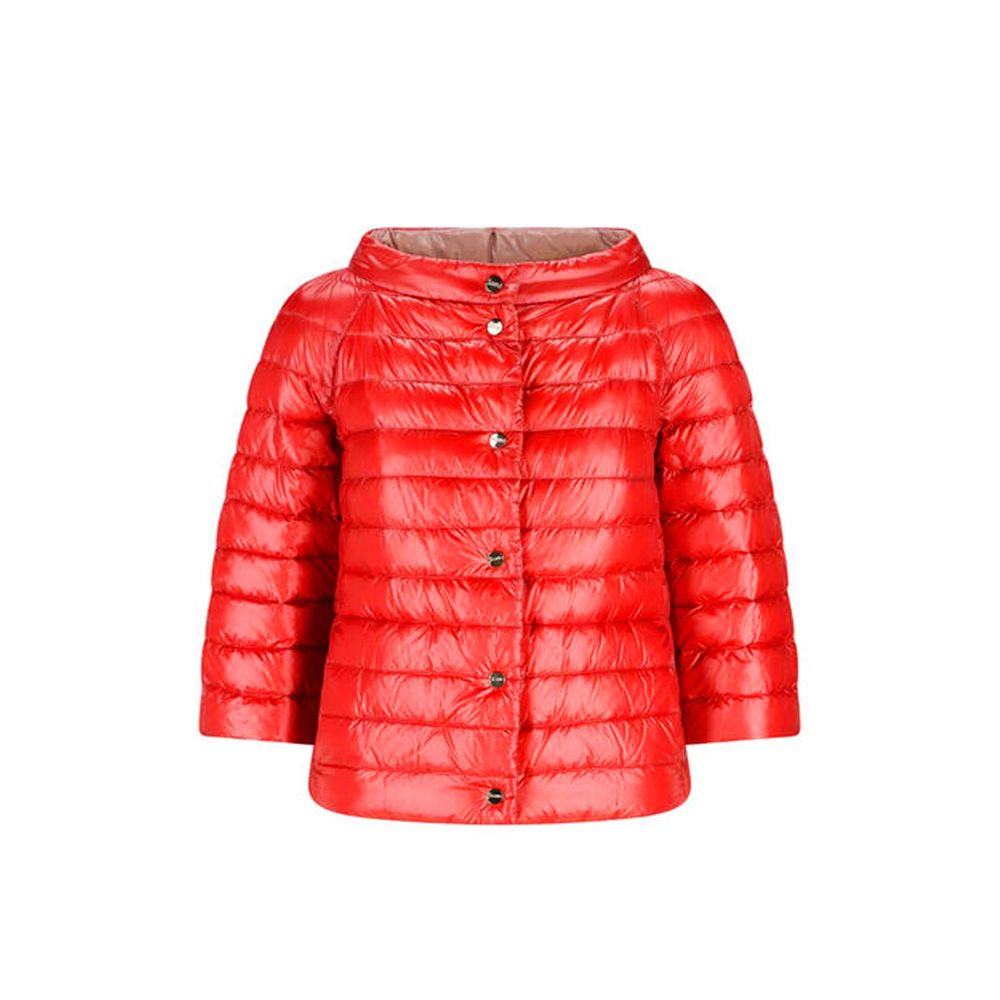 Red Polyamide Full-Length Jacket