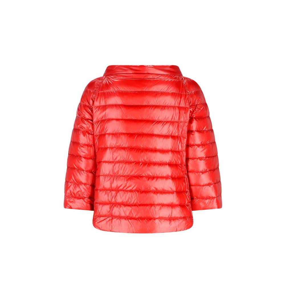 Red Polyamide Full-Length Jacket