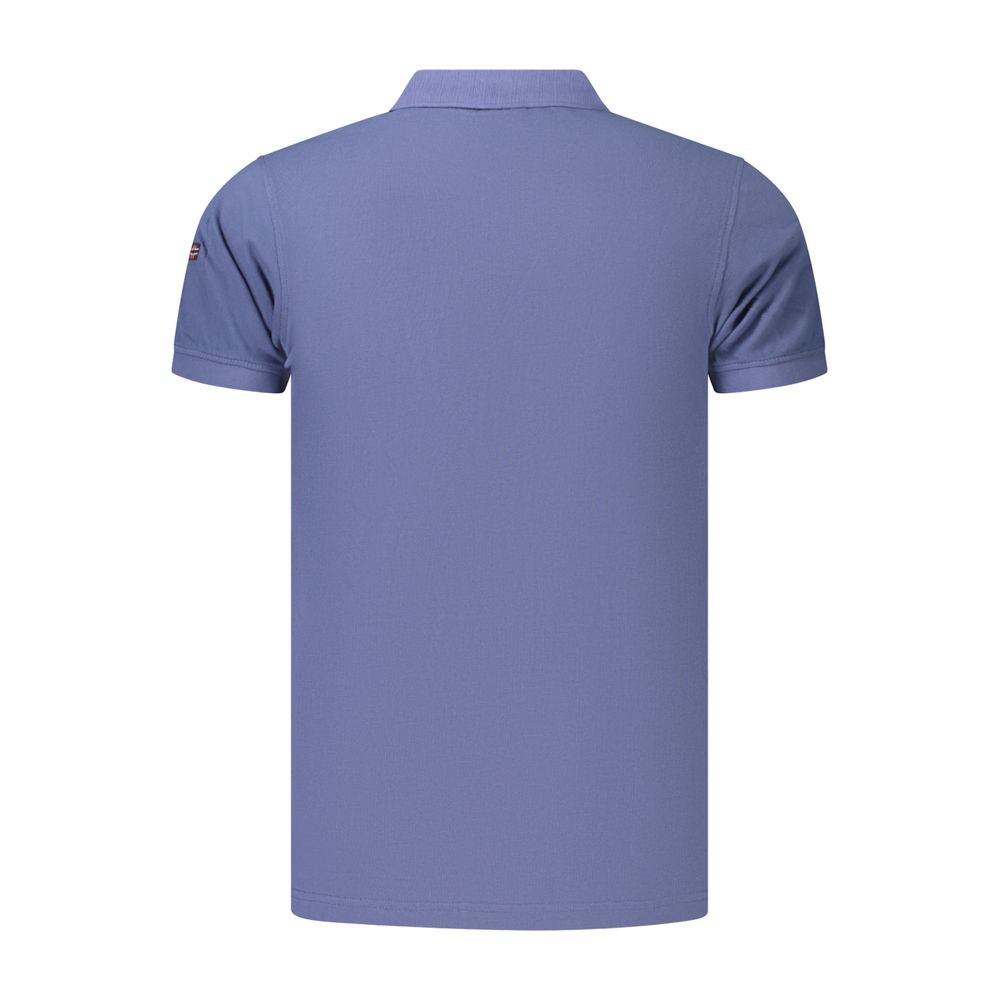 Blue Cotton Mens Polo
