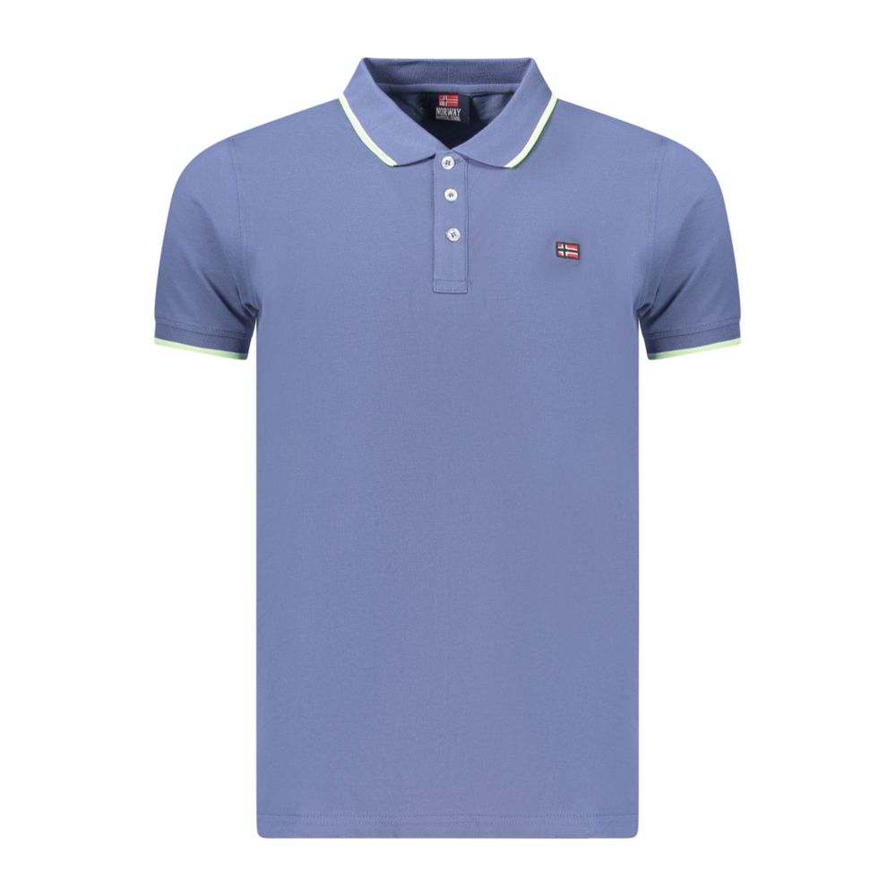 Blue Cotton Men's Polo Shirt