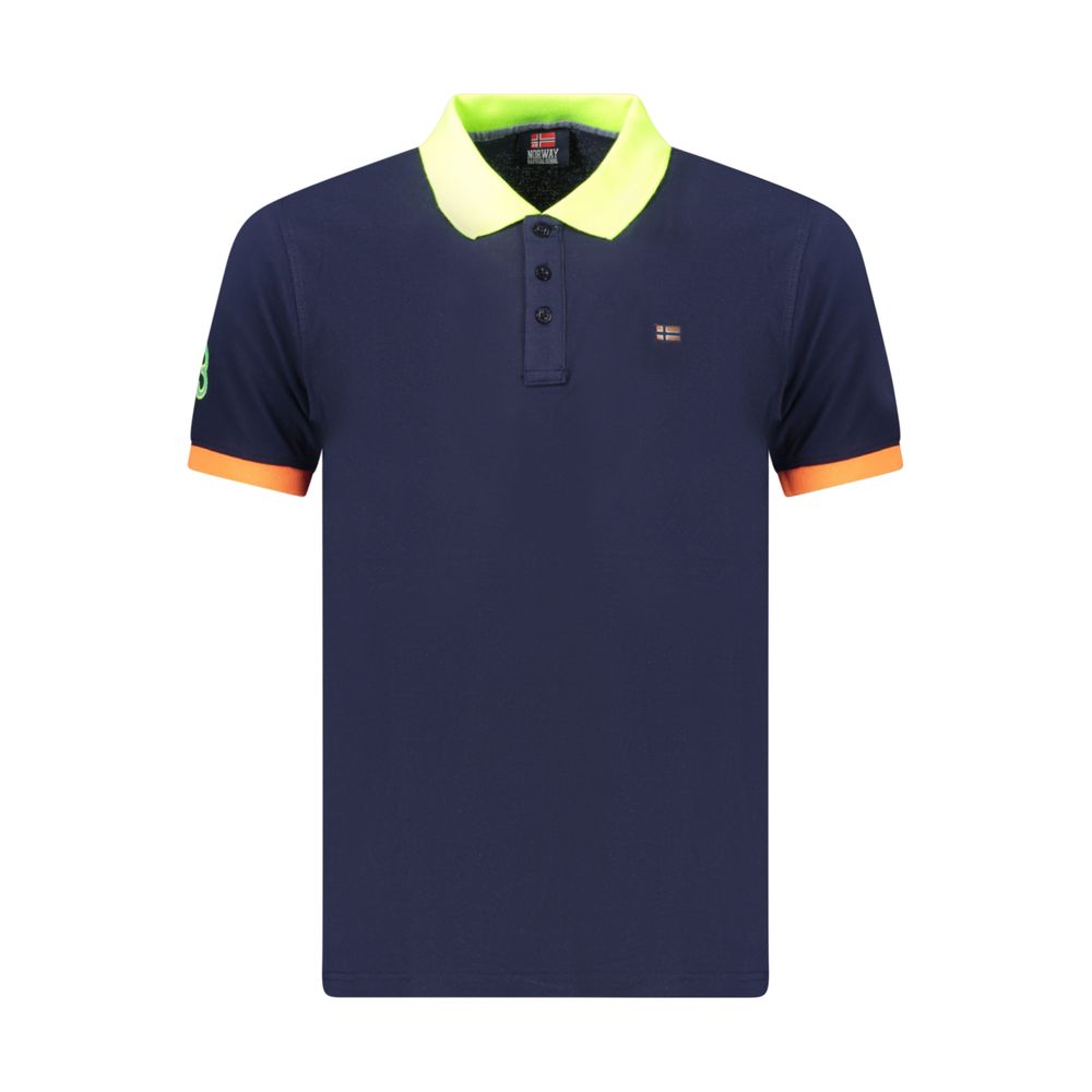 Blue Cotton Men's Polo Shirt
